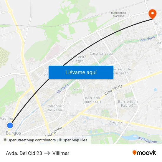 Avda. Del Cid 23 to Villimar map