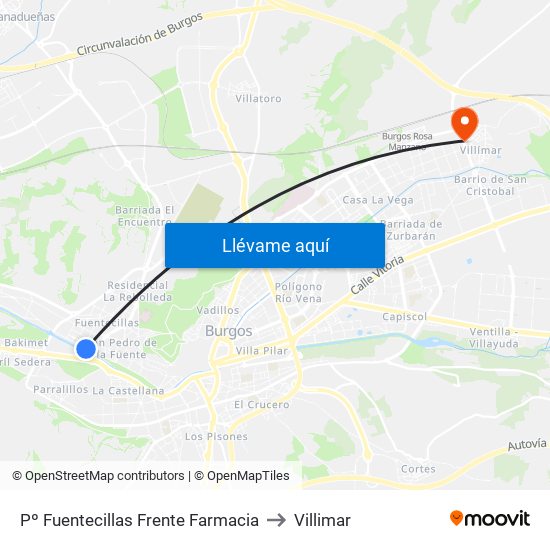 Pº Fuentecillas Frente Farmacia to Villimar map