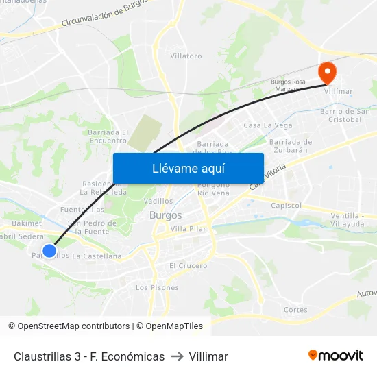 Claustrillas 3 - F. Económicas to Villimar map