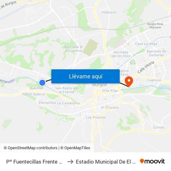 Pº Fuentecillas Frente Fca. M. to Estadio Municipal De El Plantío map