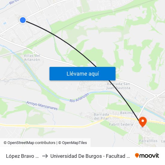 López Bravo Ubisa to Universidad De Burgos - Facultad De Derecho map