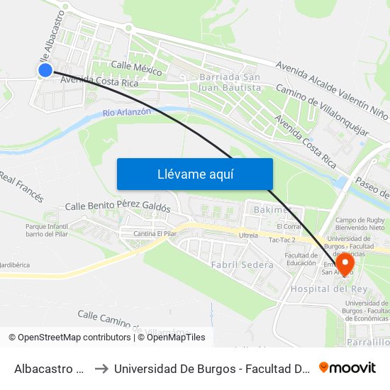 Albacastro Penal to Universidad De Burgos - Facultad De Derecho map