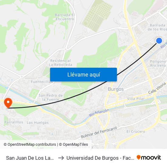 San Juan De Los Lagos Carretera to Universidad De Burgos - Facultad De Derecho map