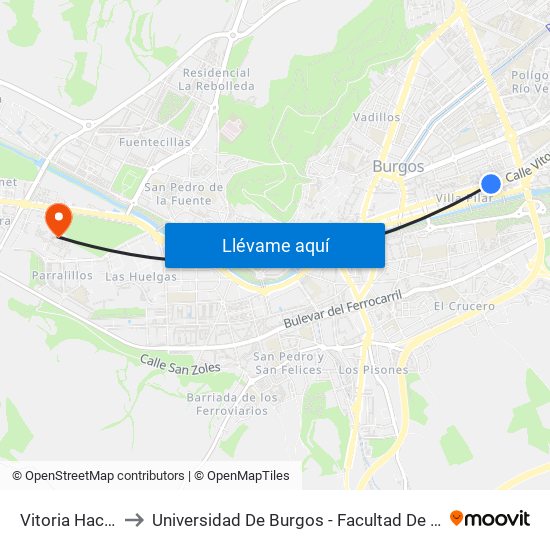 Vitoria Hacienda to Universidad De Burgos - Facultad De Económicas map