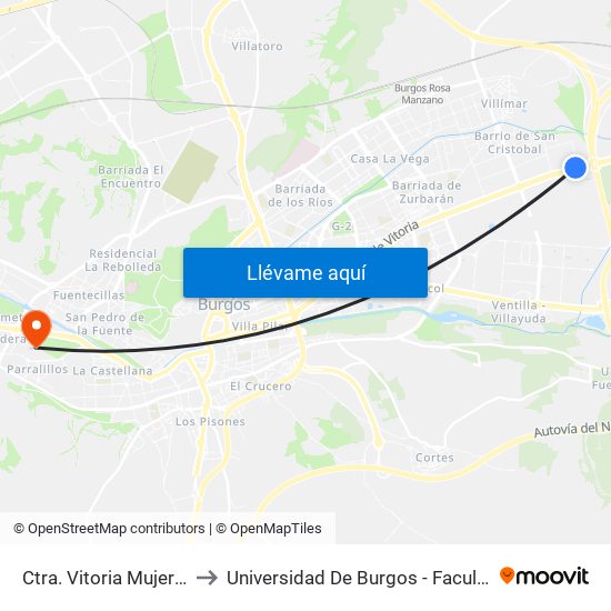 Ctra. Vitoria Mujer Trabajadora to Universidad De Burgos - Facultad De Económicas map