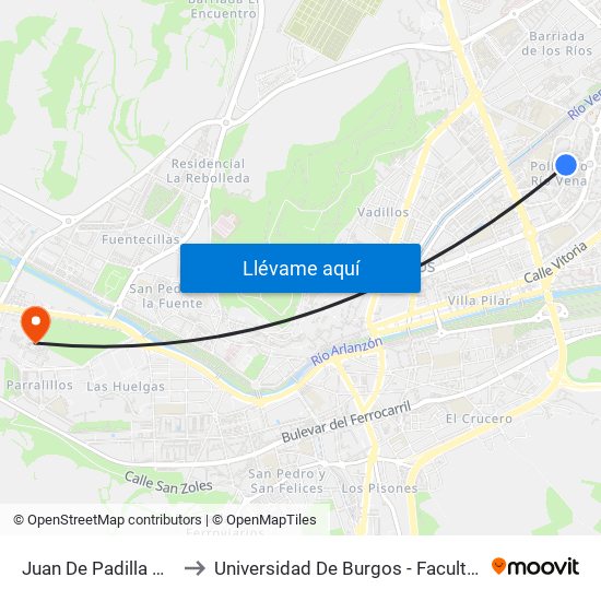 Juan De Padilla Ambulatorio to Universidad De Burgos - Facultad De Económicas map