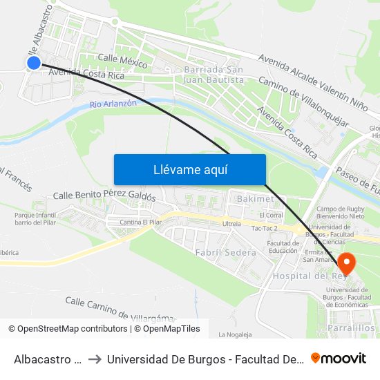 Albacastro Penal to Universidad De Burgos - Facultad De Económicas map
