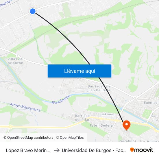 López Bravo Merindad Río Ubierna to Universidad De Burgos - Facultad De Económicas map