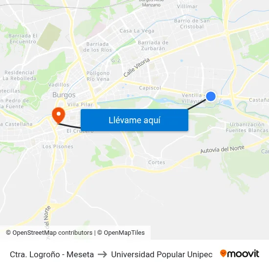 Ctra. Logroño - Meseta to Universidad Popular Unipec map