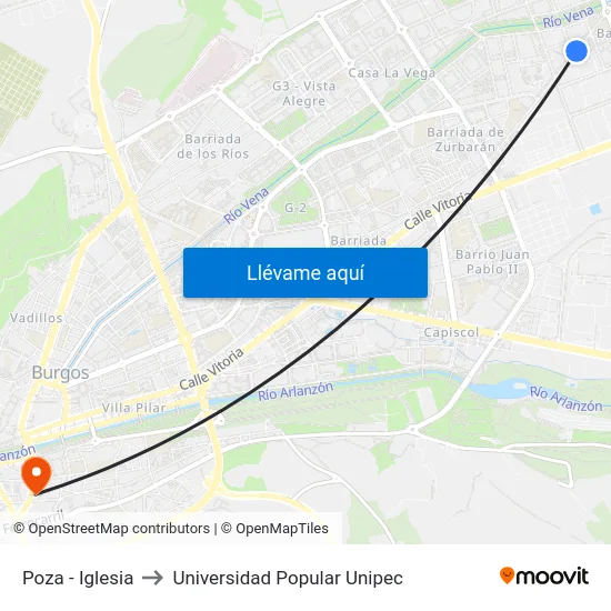 Poza - Iglesia to Universidad Popular Unipec map