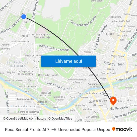 Rosa Sensat Frente Al 7 to Universidad Popular Unipec map