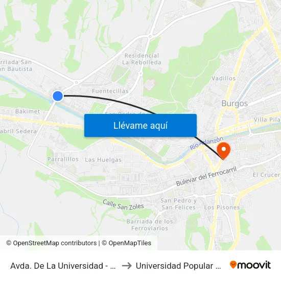 Avda. De La Universidad - Puente to Universidad Popular Unipec map