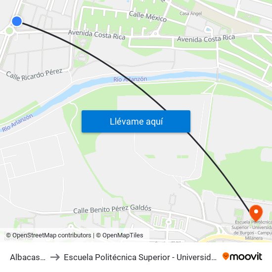 Albacastro Penal to Escuela Politécnica Superior - Universidad De Burgos - Campus Milanera map