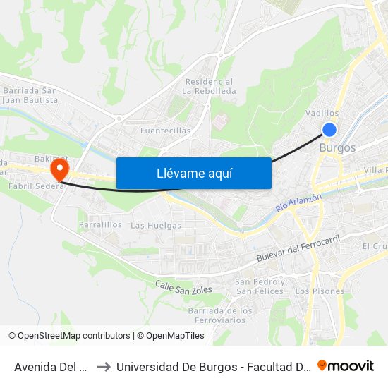Avenida Del Cid 23 to Universidad De Burgos - Facultad De Educación map