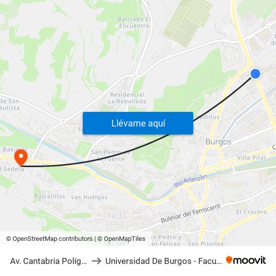 Av. Cantabria Polígono Docente to Universidad De Burgos - Facultad De Educación map