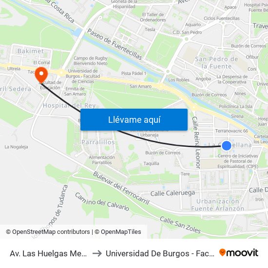 Av. Las Huelgas Medina De Pomar to Universidad De Burgos - Facultad De Educación map