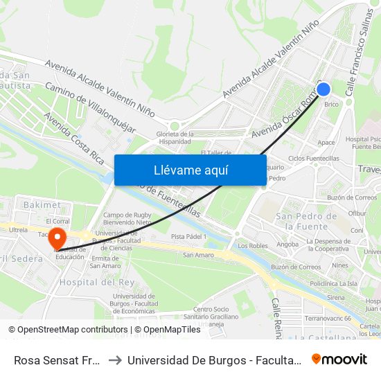 Rosa Sensat Frente Al 7 to Universidad De Burgos - Facultad De Educación map
