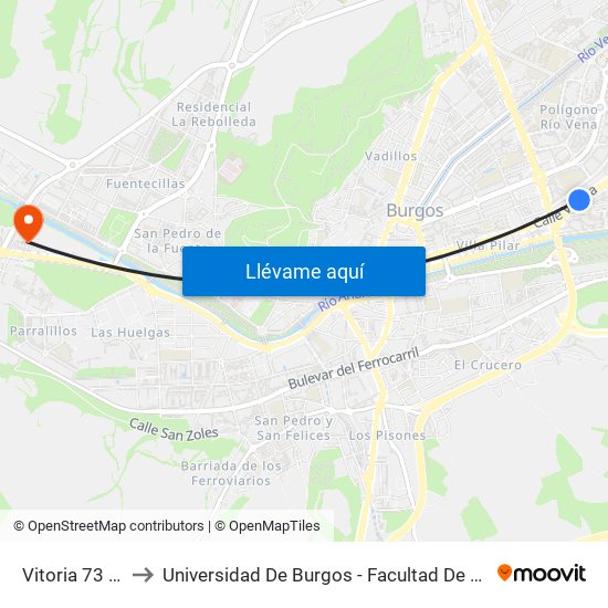 Vitoria 73 - 75 to Universidad De Burgos - Facultad De Ciencias map