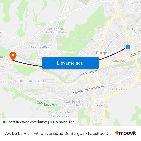 Av. De La Paz 32 to Universidad De Burgos - Facultad De Ciencias map