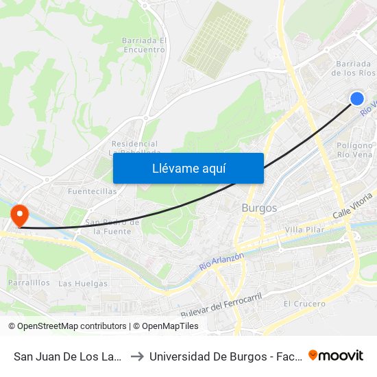 San Juan De Los Lagos Carretera to Universidad De Burgos - Facultad De Ciencias map