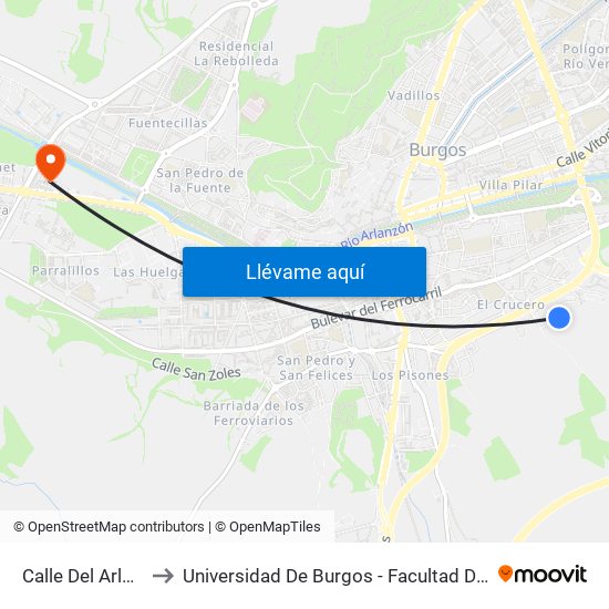 Calle Del Arlanzón to Universidad De Burgos - Facultad De Ciencias map