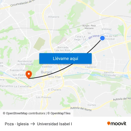 Poza - Iglesia to Universidad Isabel I map