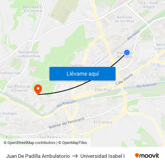 Juan De Padilla Ambulatorio to Universidad Isabel I map