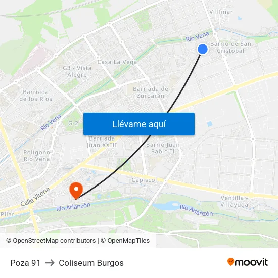 Poza 91 to Coliseum Burgos map
