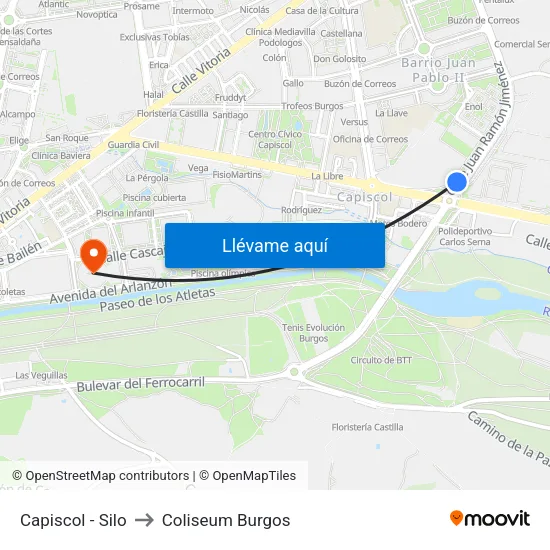 Capiscol - Silo to Coliseum Burgos map