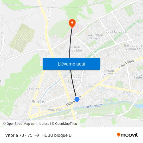 Vitoria 73 - 75 to HUBU bloque D map