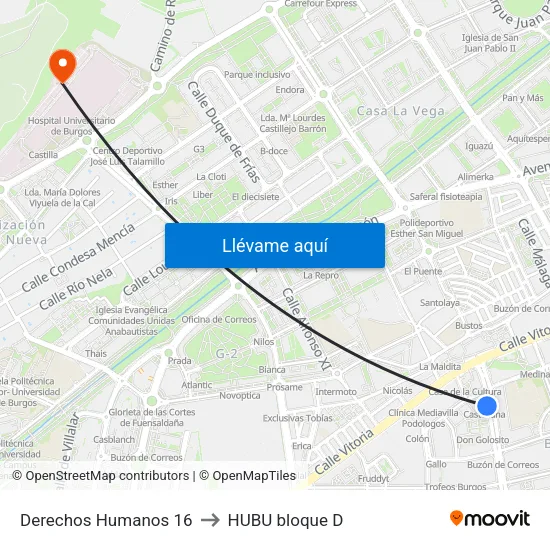 Derechos Humanos 16 to HUBU bloque D map