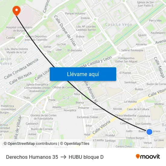 Derechos Humanos 35 to HUBU bloque D map