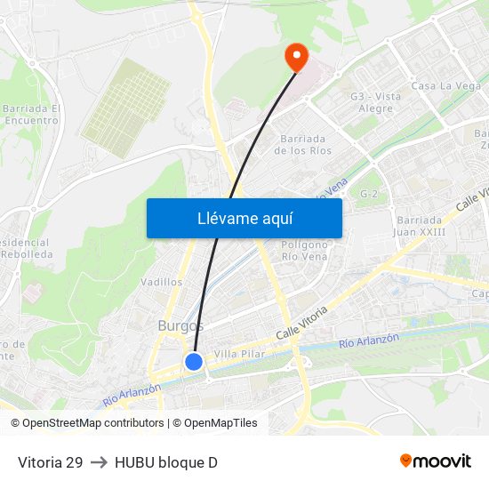 Vitoria 29 to HUBU bloque D map