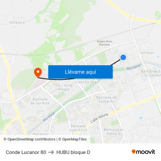 Conde Lucanor 80 to HUBU bloque D map