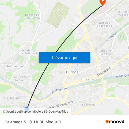 Caleruega 5 to HUBU bloque D map