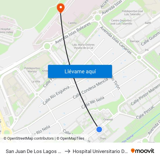 San Juan De Los Lagos Carretera to Hospital Universitario De Burgos map