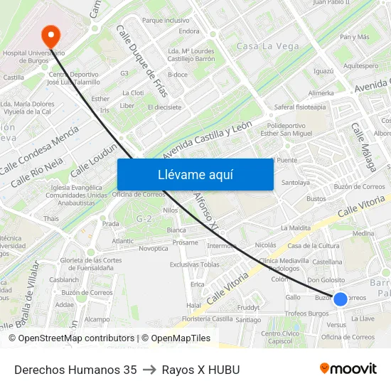 Derechos Humanos 35 to Rayos X HUBU map