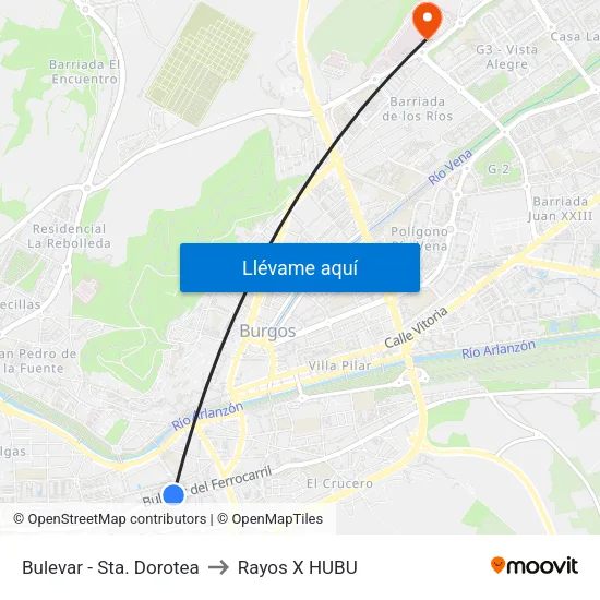 Bulevar - Sta. Dorotea to Rayos X HUBU map