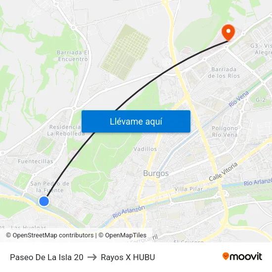 Paseo De La Isla 20 to Rayos X HUBU map