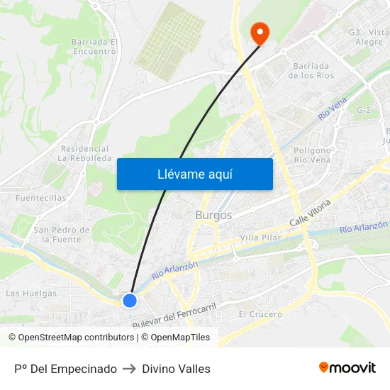 Pº Del Empecinado to Divino Valles map