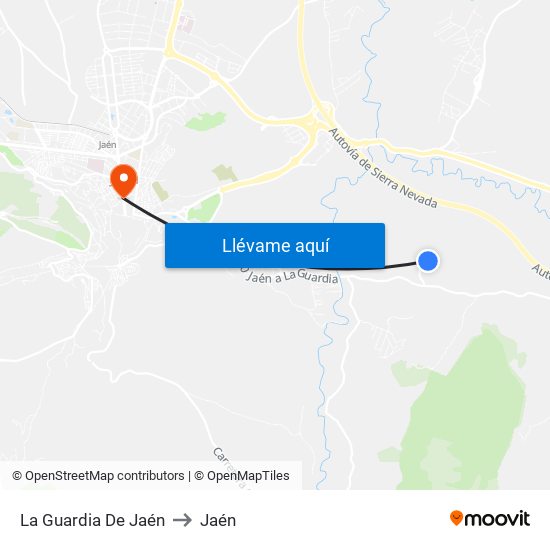 La Guardia De Jaén to Jaén map