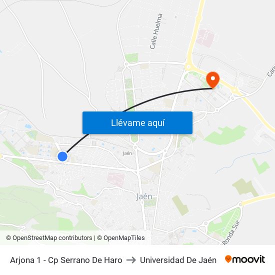 Arjona 1 - Cp Serrano De Haro to Universidad De Jaén map