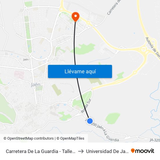 Carretera De La Guardia - Talleres to Universidad De Jaén map