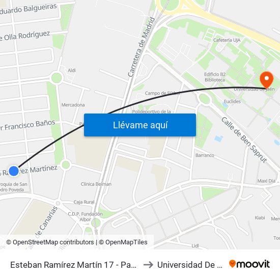 Esteban Ramírez Martín 17 - Parroquia to Universidad De Jaén map