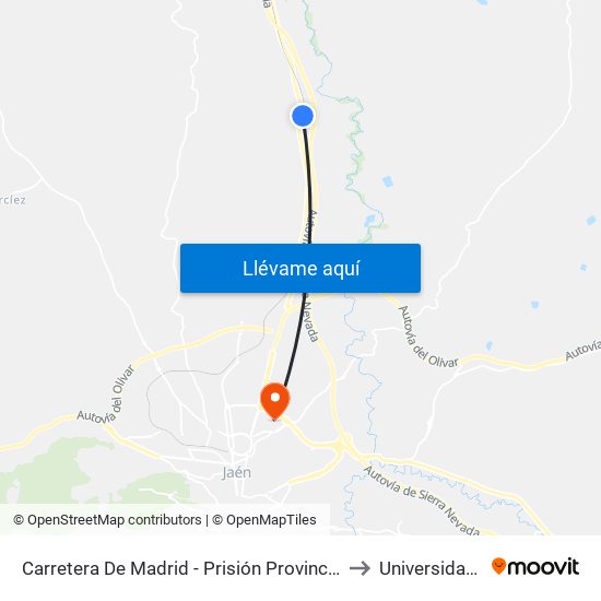 Carretera De Madrid - Prisión Provincial (Sentido Las Infantas) to Universidad De Jaén map