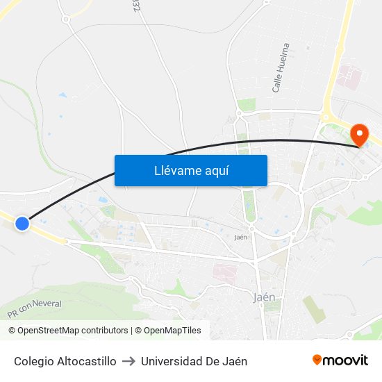 Colegio Altocastillo to Universidad De Jaén map
