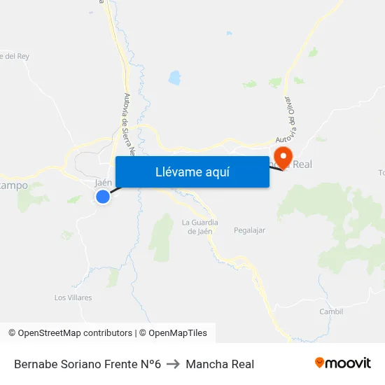 Bernabe Soriano Frente Nº6 to Mancha Real map