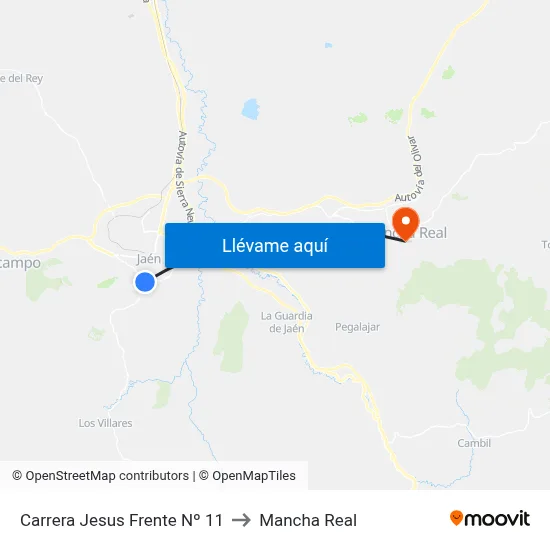 Carrera Jesus Frente Nº 11 to Mancha Real map
