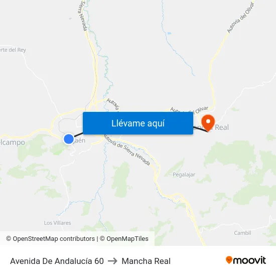 Avenida De Andalucía 60 to Mancha Real map