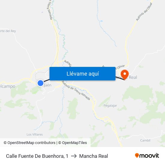 Calle Fuente De Buenhora, 1 to Mancha Real map